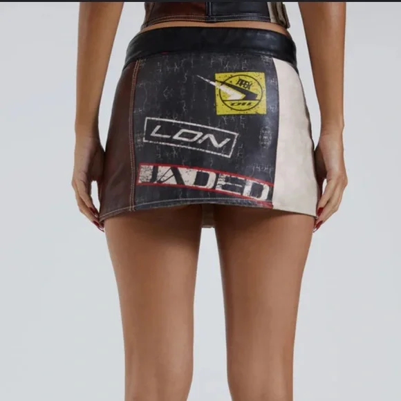 Jaded London Daytona Vegan Leather Mini Skirt - Picture 4 of 13